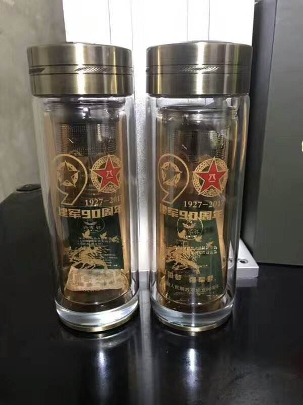 廣告杯-迎來天津客戶訂購(gòu)雙層玻璃杯